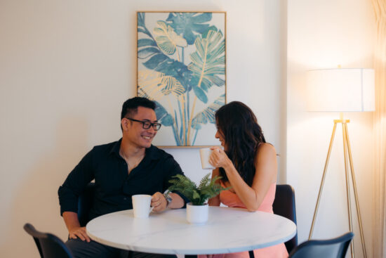 Couple at a table